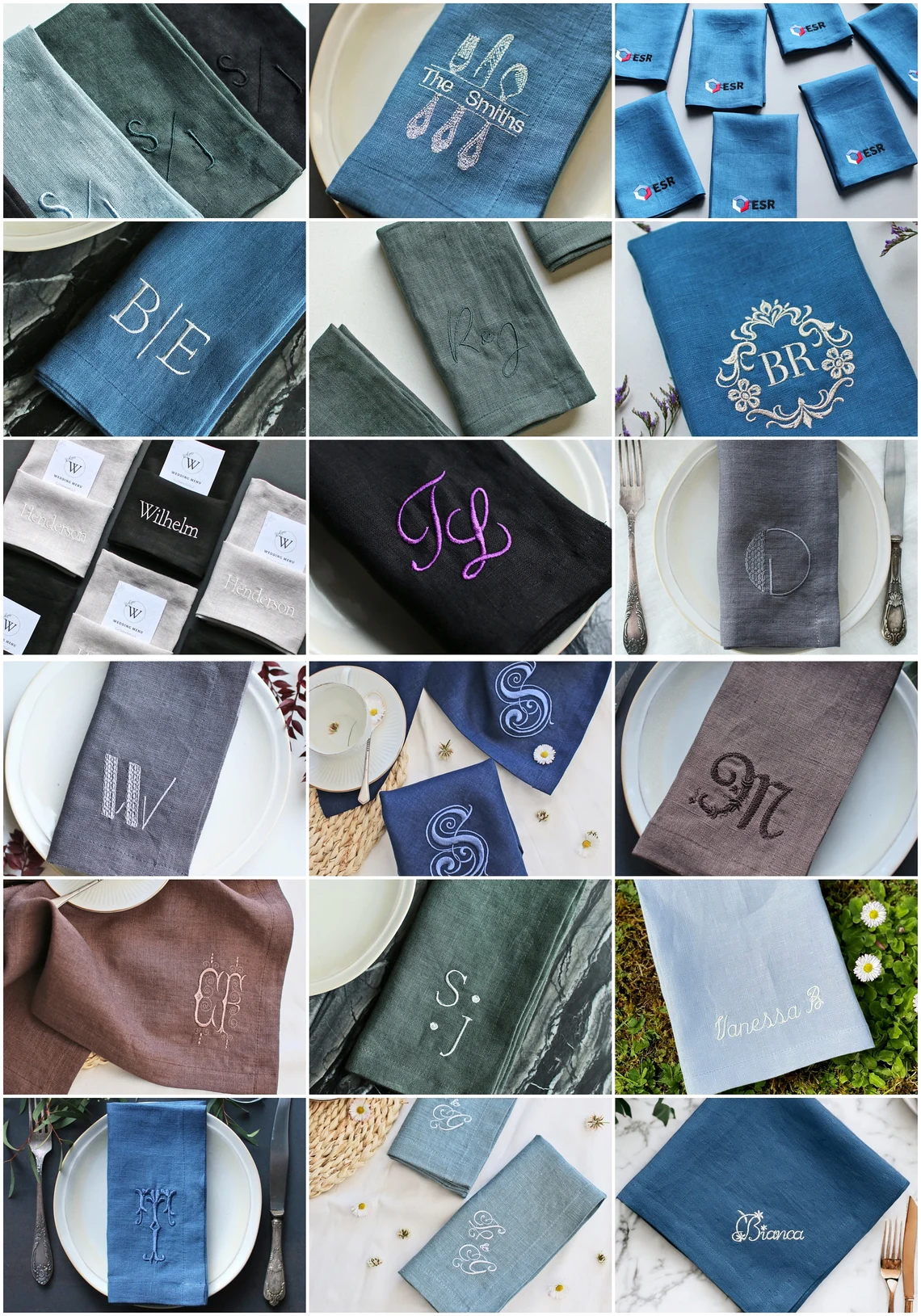 Personalized Embroidered Napkin image 2