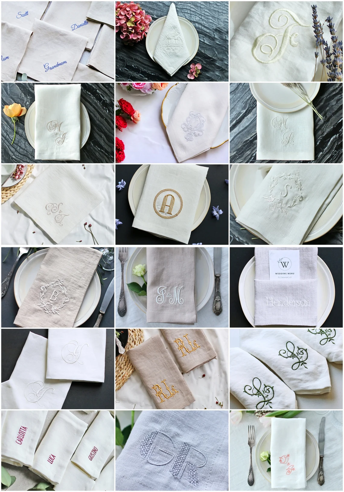 Personalized Embroidered Napkin image 4